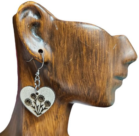 Engraved Wood Earrings