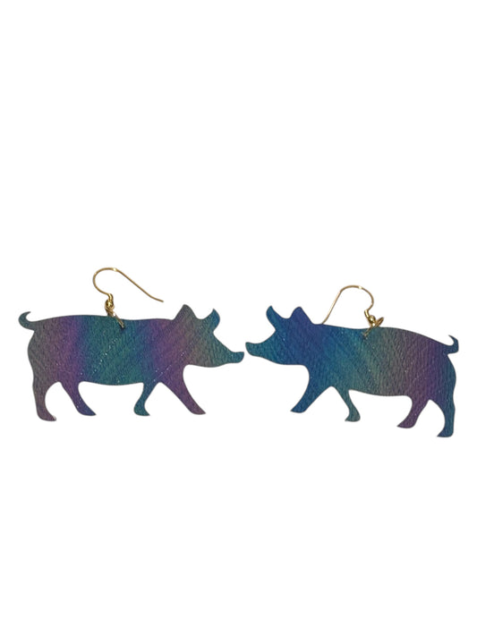 Multi Color Pig Earrings