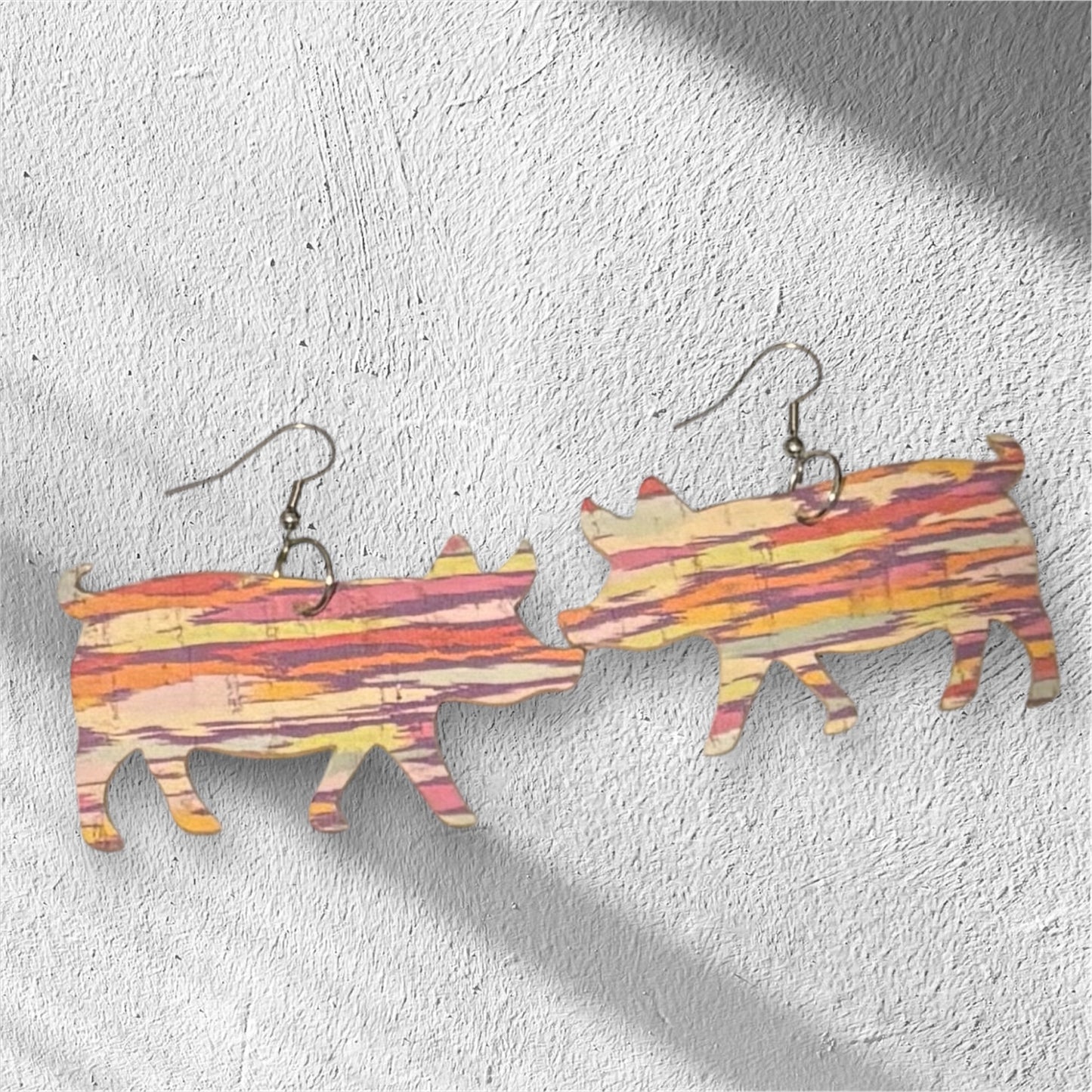 Leather Pig Earrings