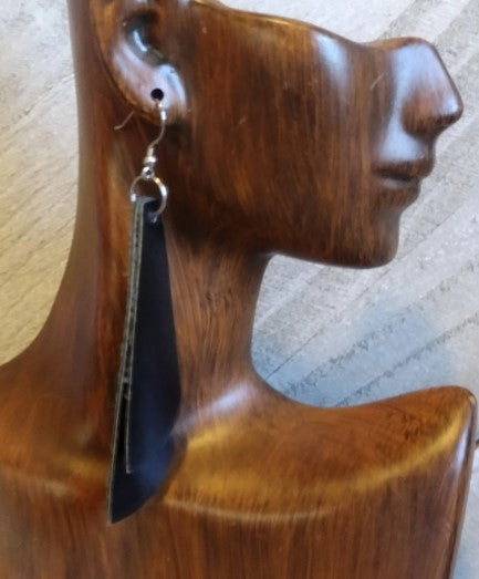 Black Leather Earrings