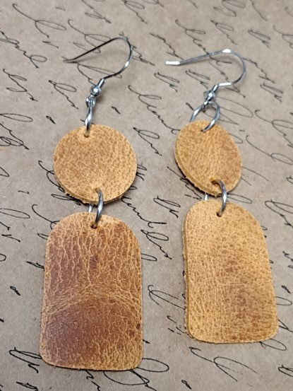 Brown Leather Earrings