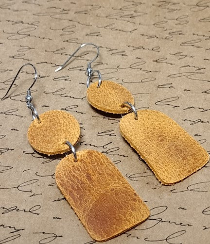 Brown Leather Earrings