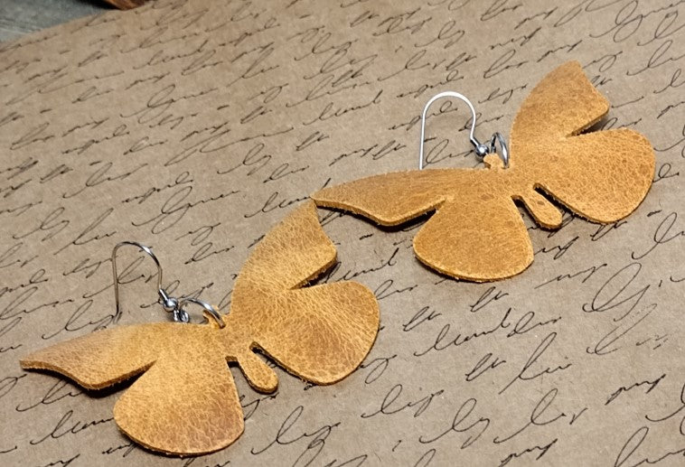 Leather Butterfly Earrings