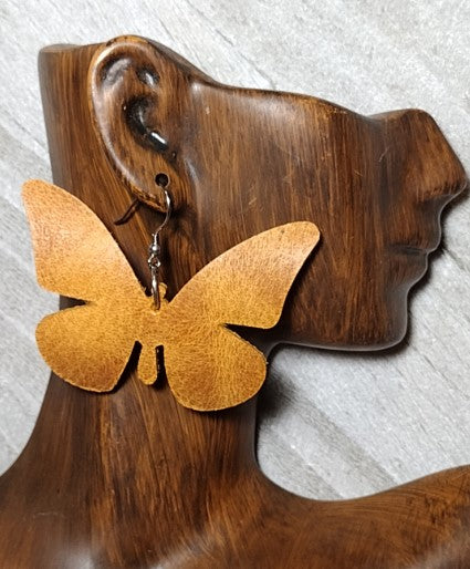 Leather Butterfly Earrings