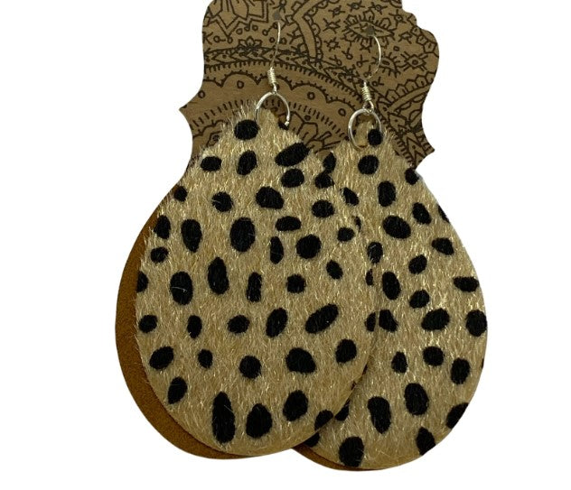 Cheetah Faux Leather Earrings