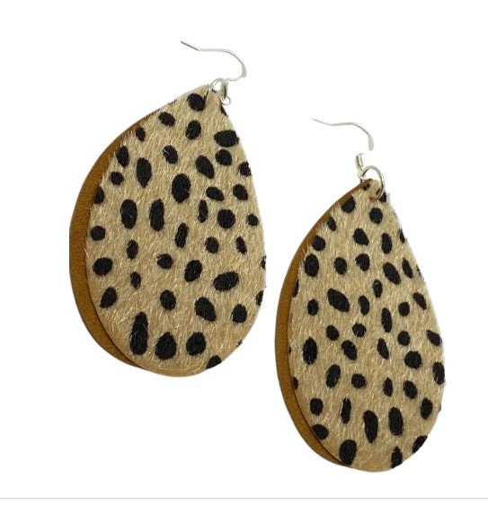 Cheetah Faux Leather Earrings