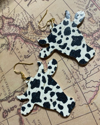 Cow head earrings