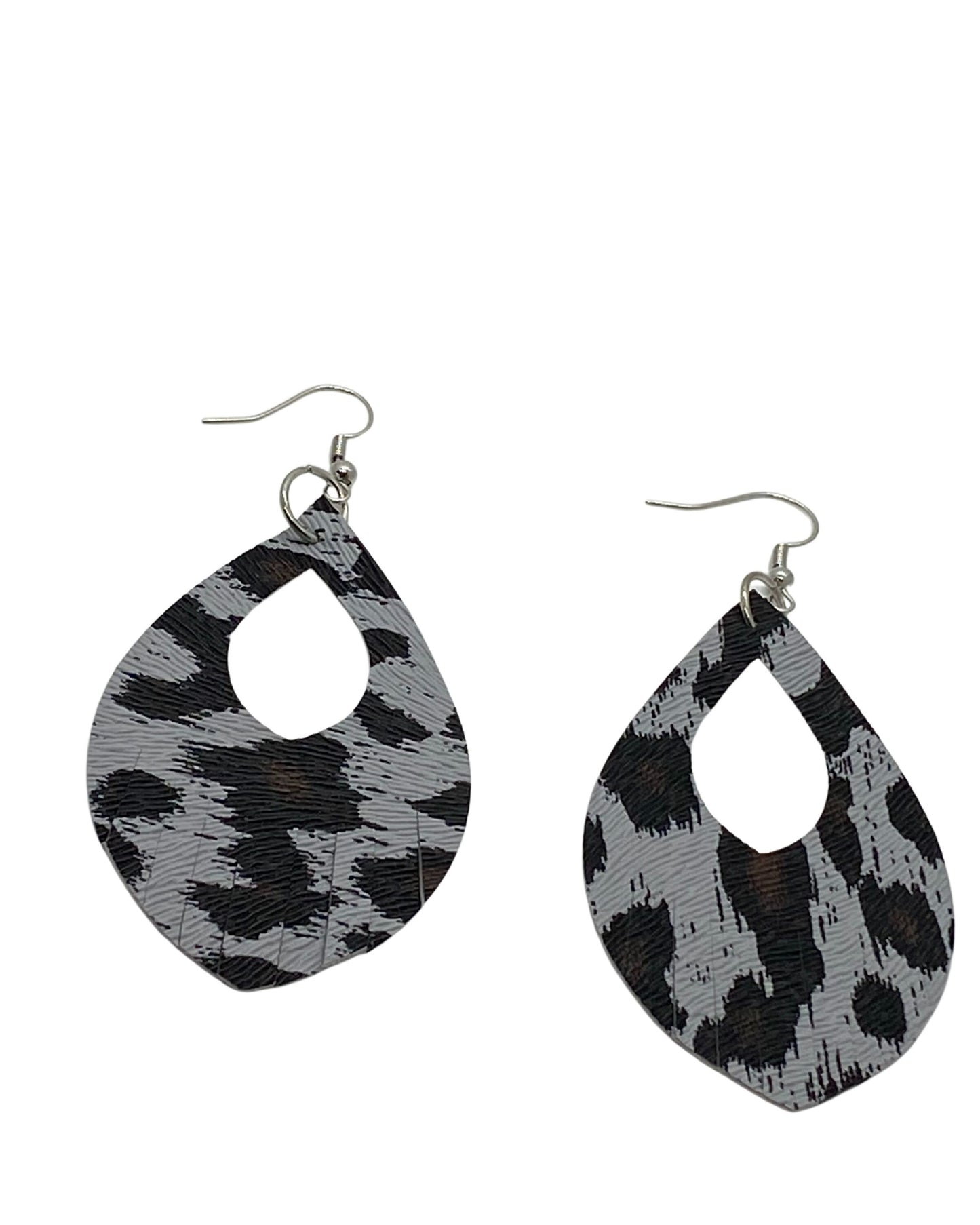 Leopard Print Leather Earrings