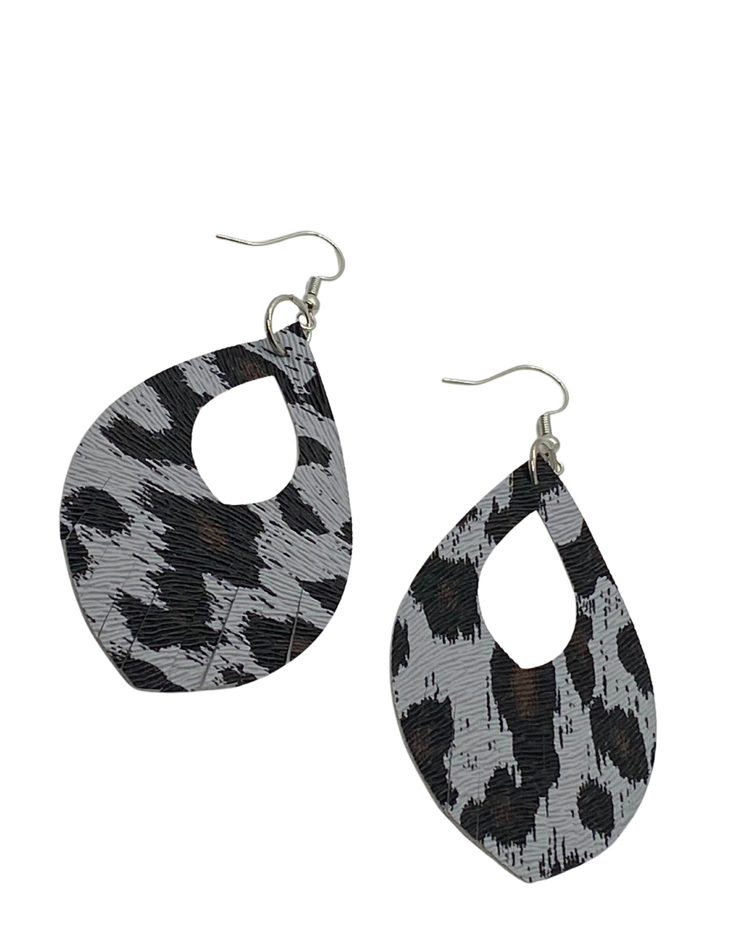 Leopard Print Leather Earrings