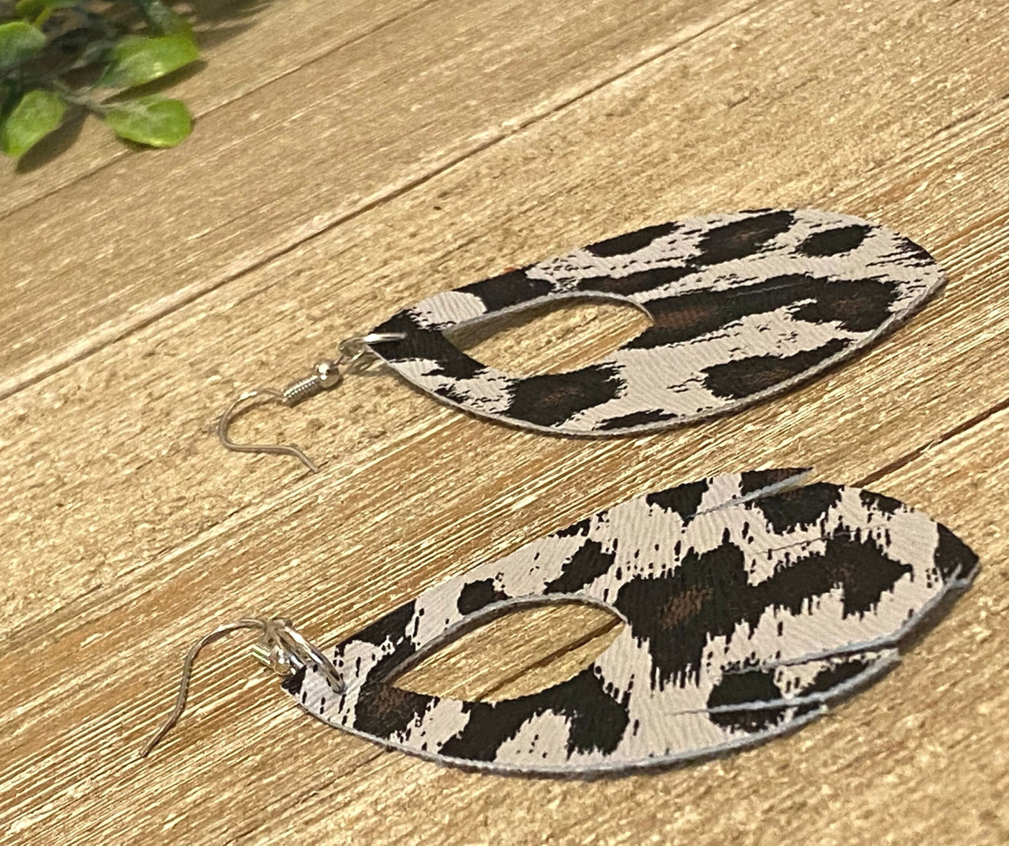 Leopard Print Leather Earrings