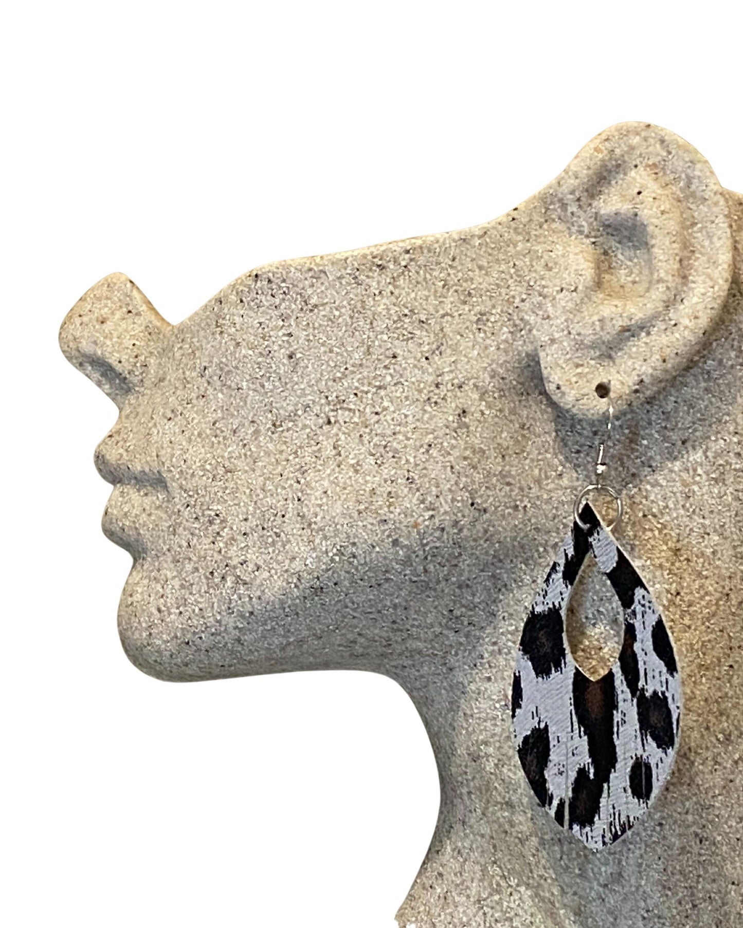 Leopard Print Leather Earrings