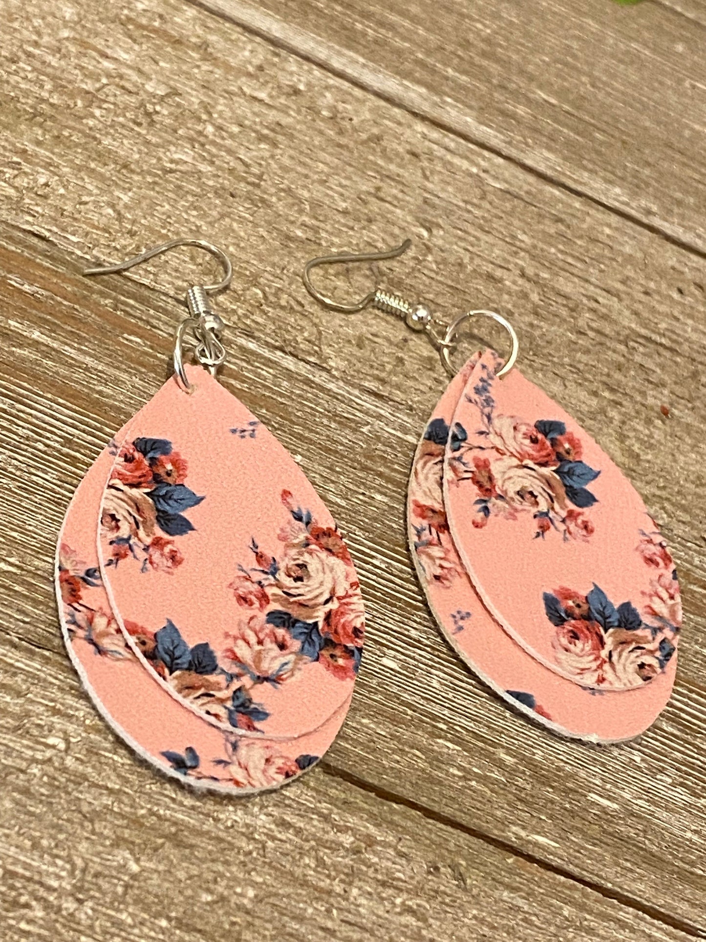 Pink Flower Earrings