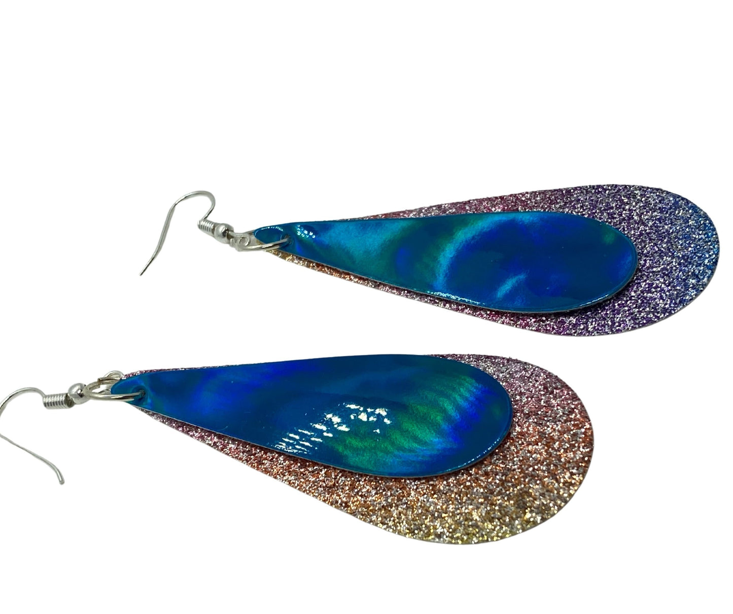 Faux Leather Glitter Earrings