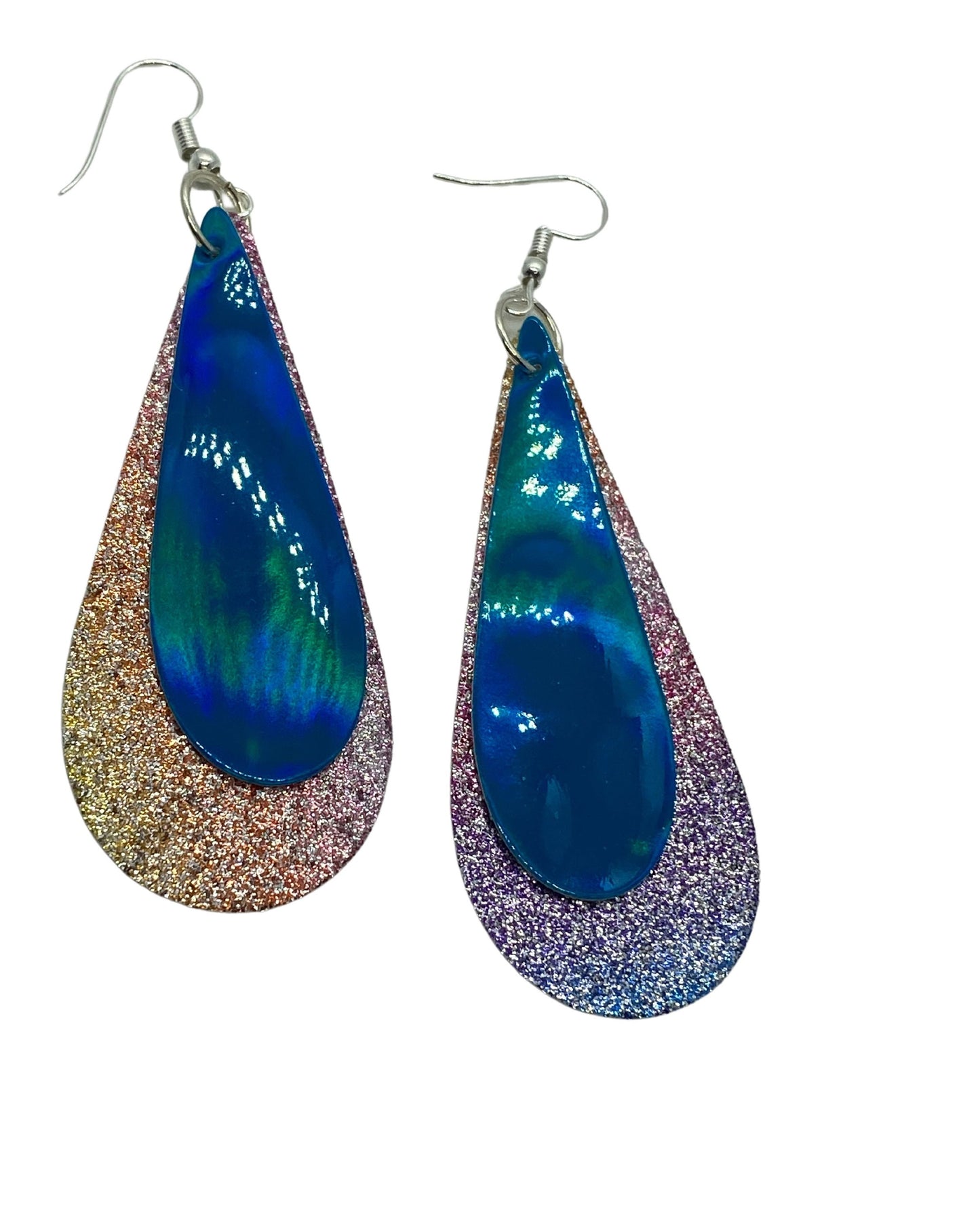 Faux Leather Glitter Earrings