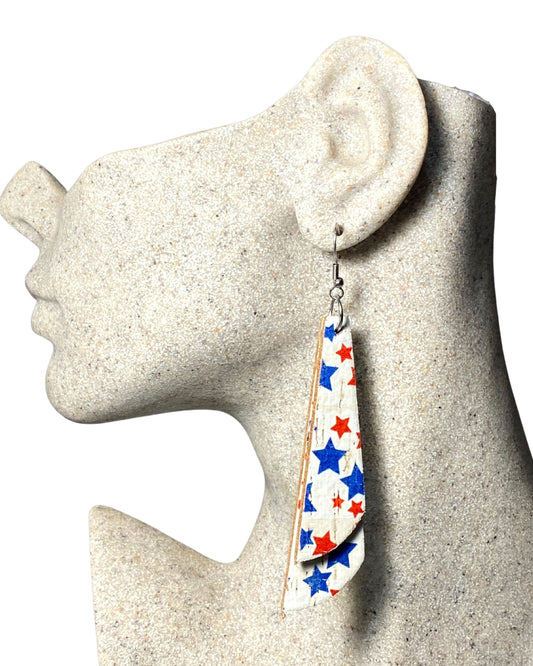 Patriotic Leather Earrings