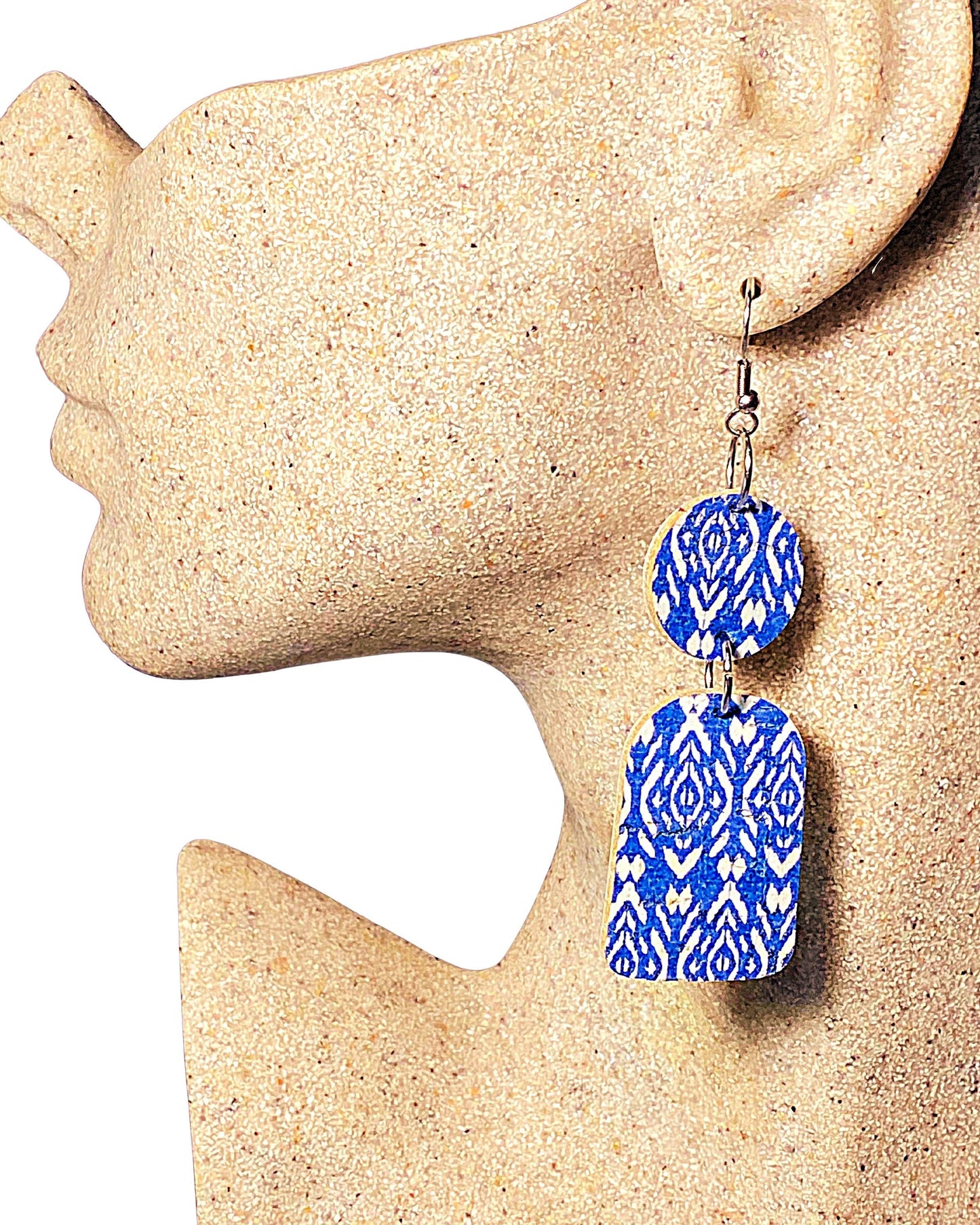 Blue Leather Bohemian Earrings