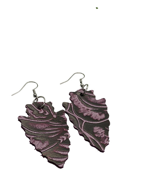 Purple Arrowhead Earrings