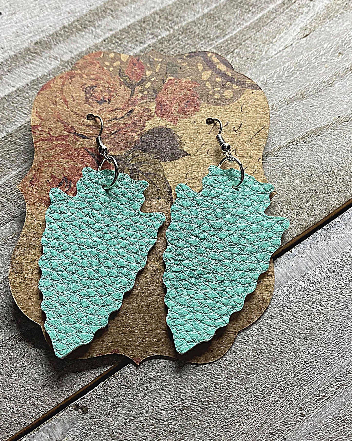 Green Arrowhead Earrings