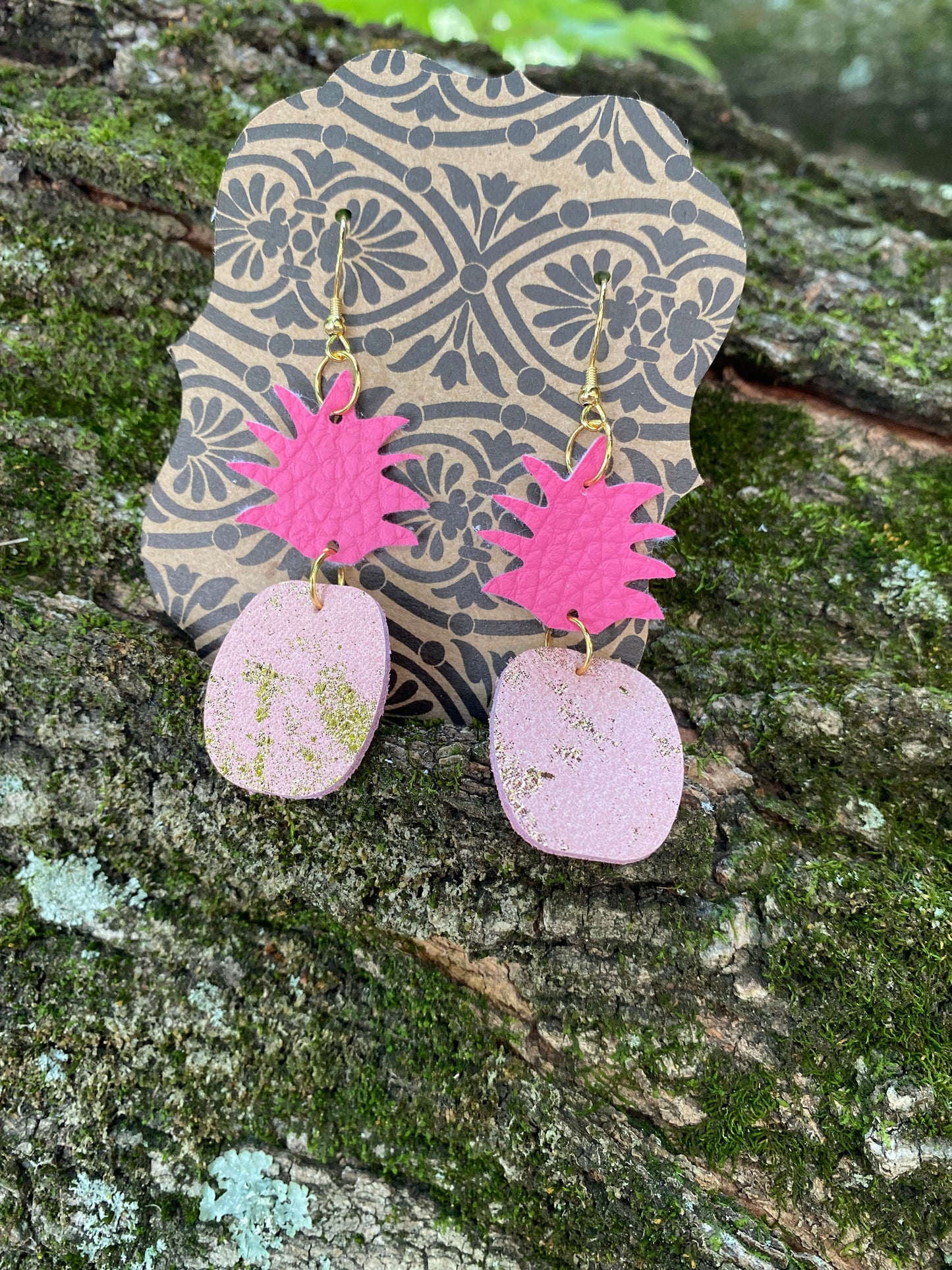 Pineapple Leather Earrings