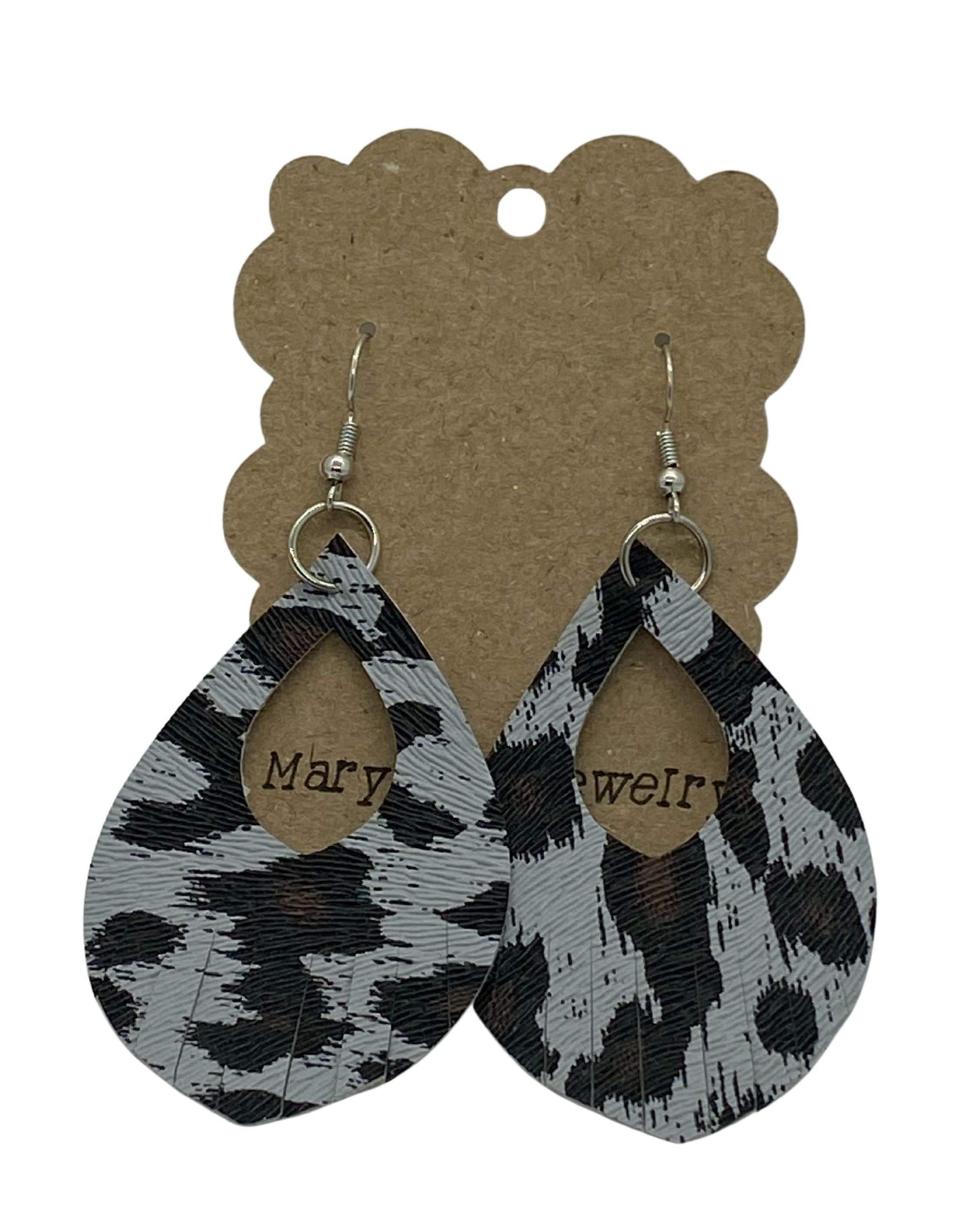 Leopard Print Leather Earrings