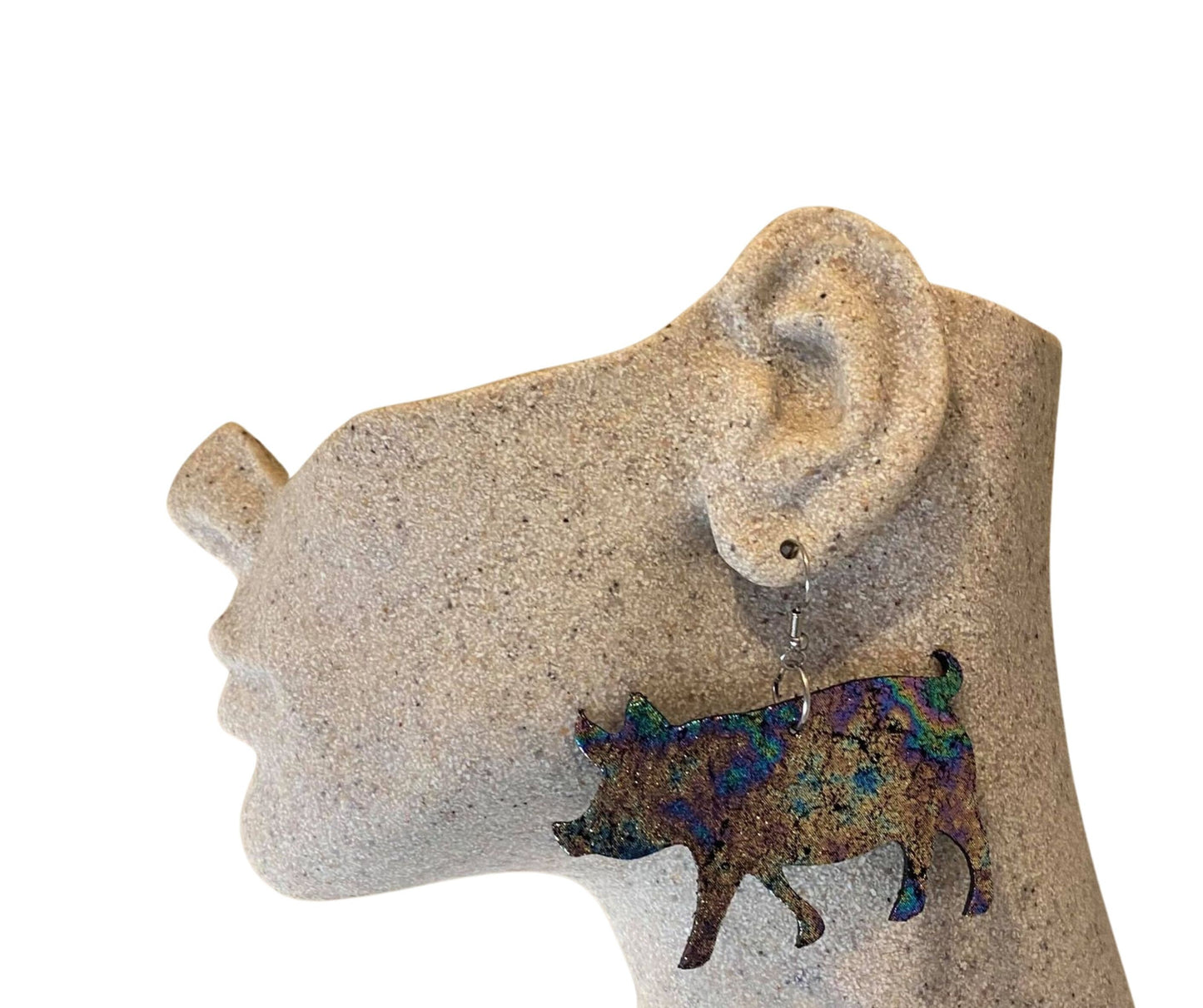 Leather Pig Earrings