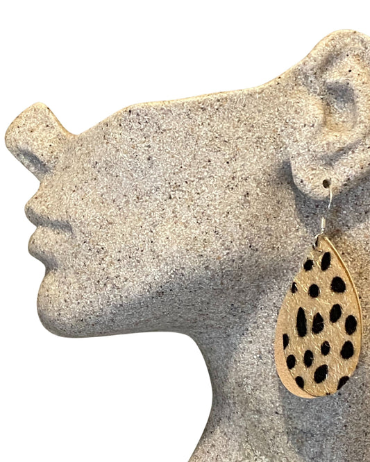 Cheetah Print Faux Leather Earrings