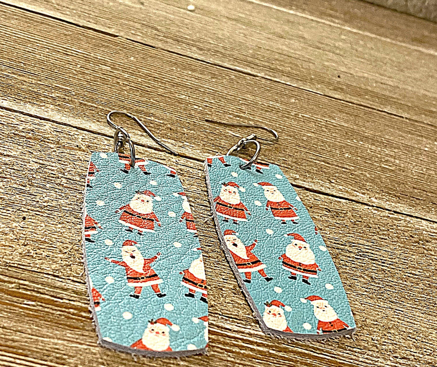 Santa Claus Leather Earrings