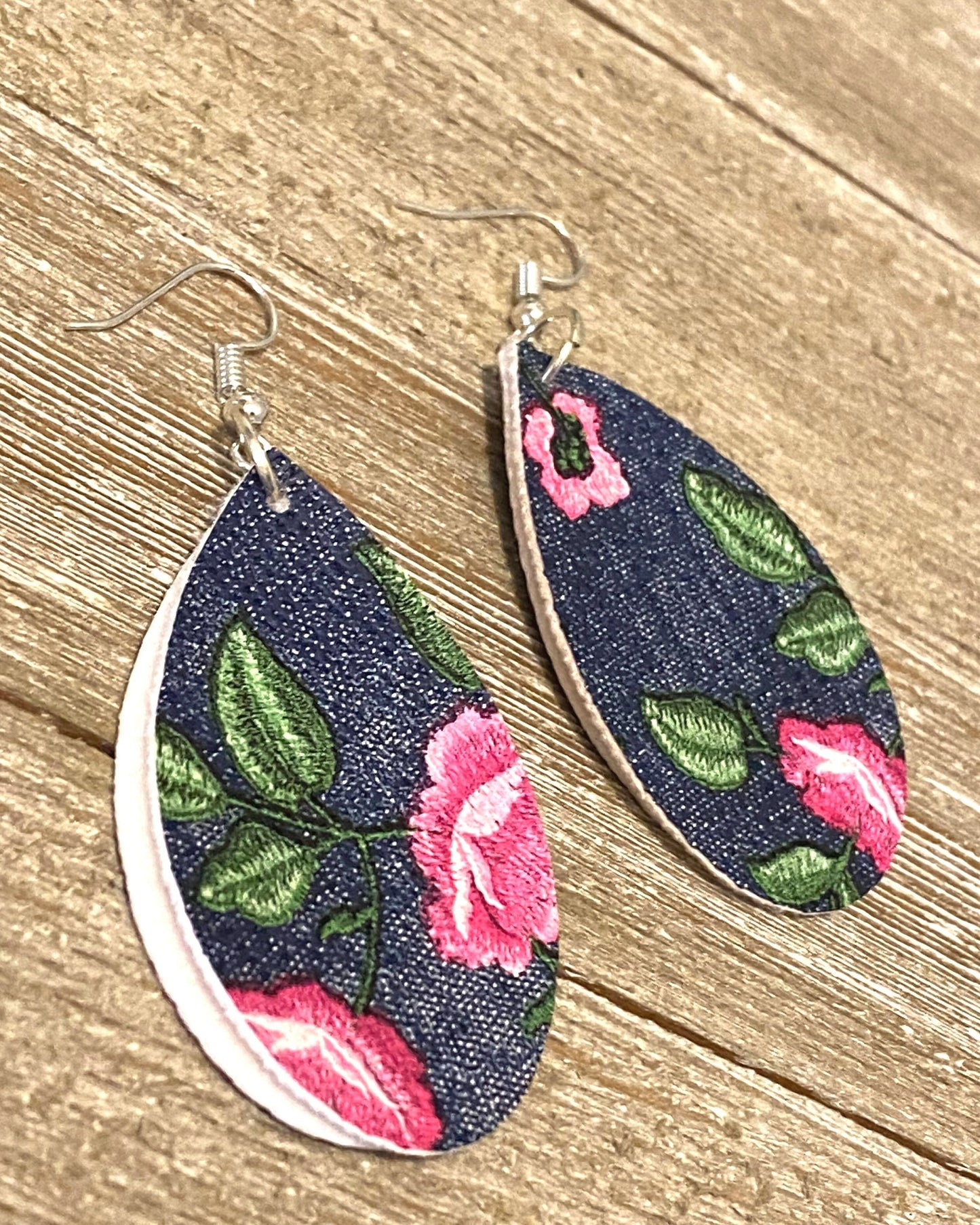 Teardrop Faux Leather Earrings