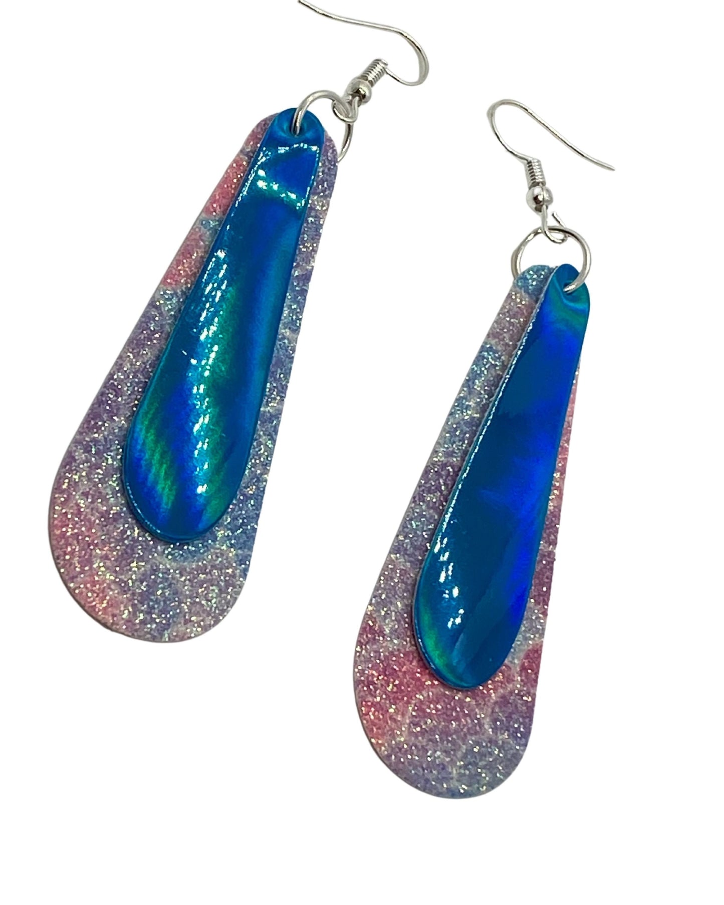 Faux Leather Glitter Earrings