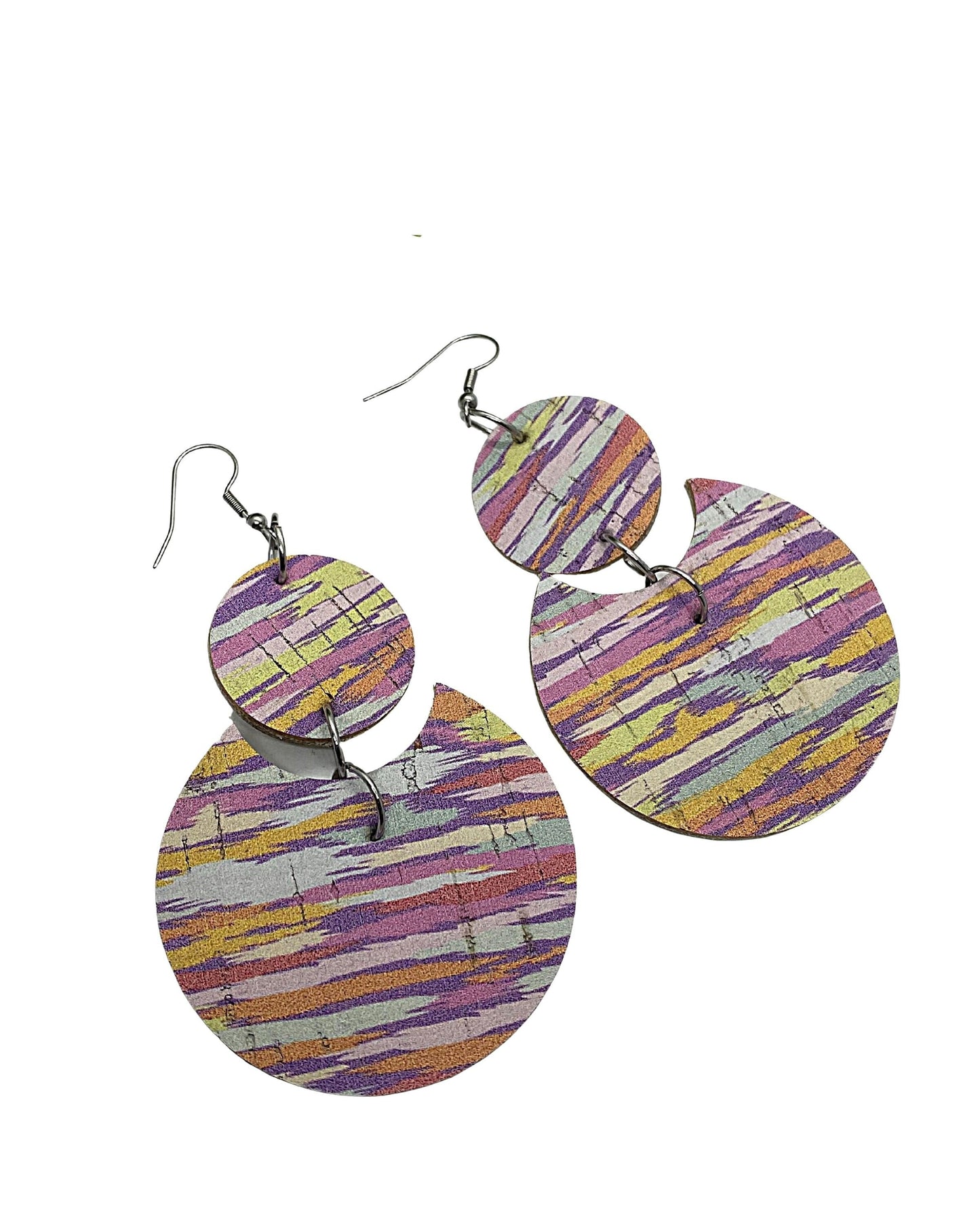 Multi Color Leather Earrings