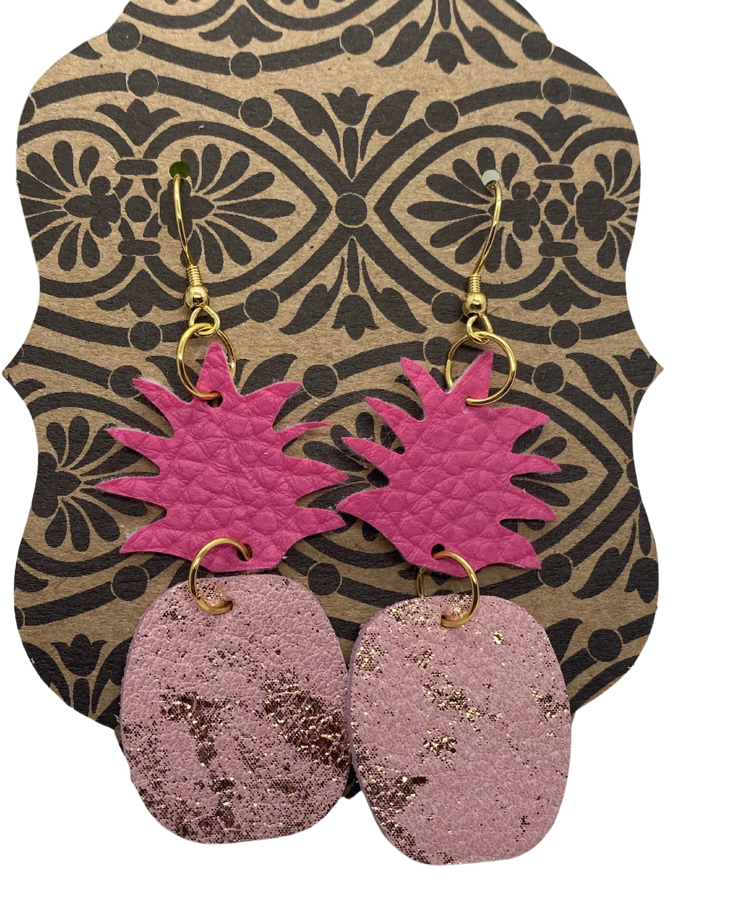 Pineapple Leather Earrings