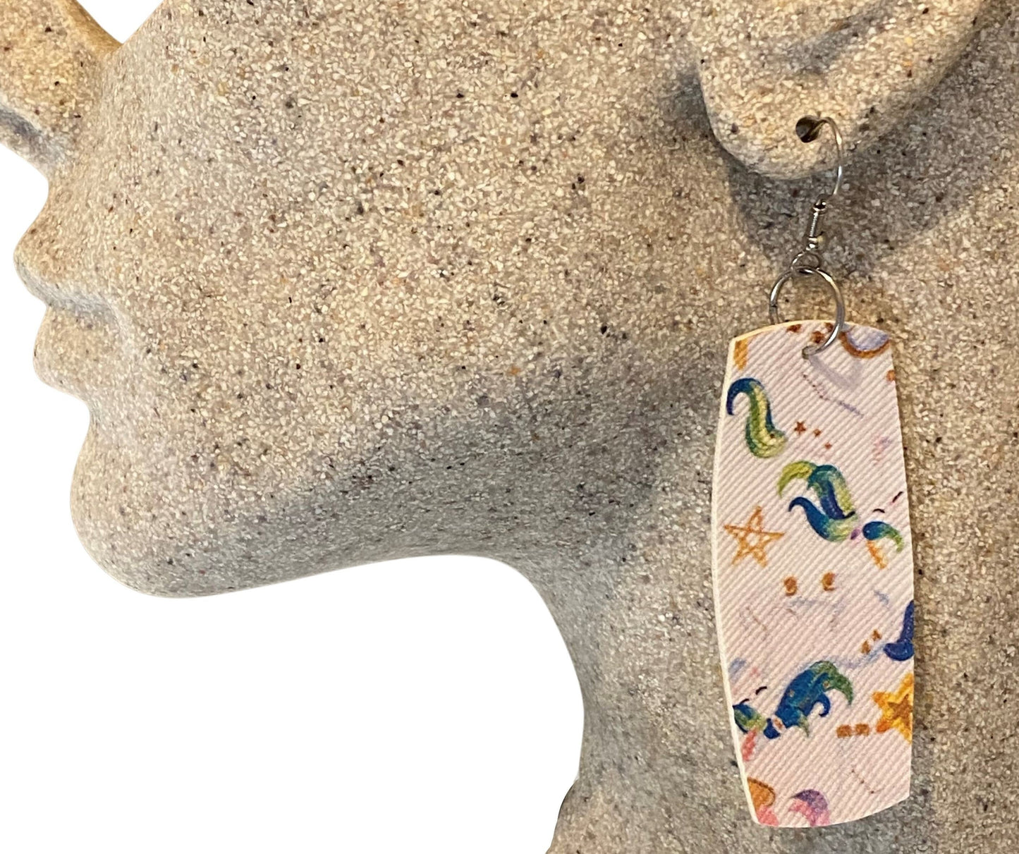 Unicorn Flower Faux Leather Earrings