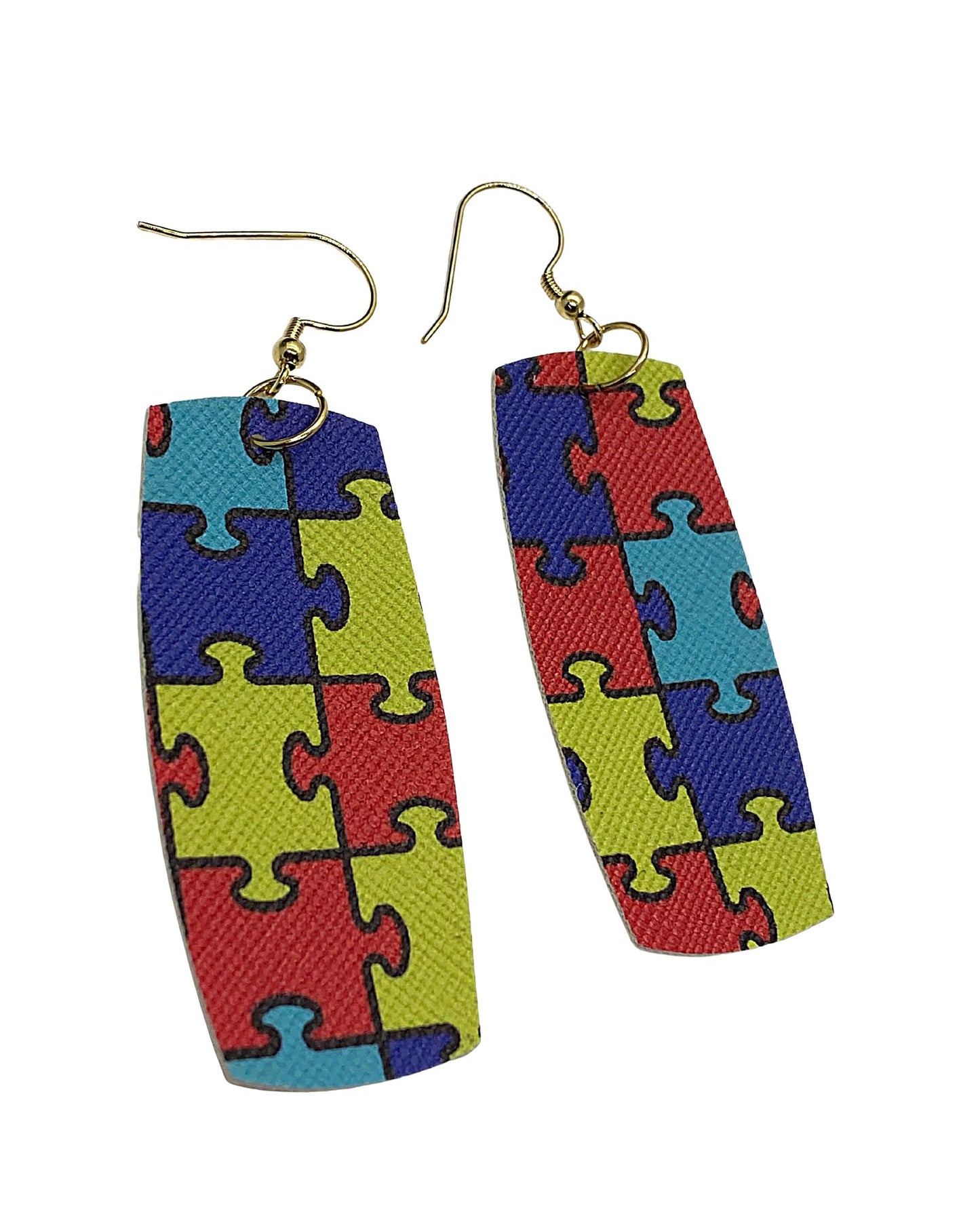 Autism Faux Leather Earrings