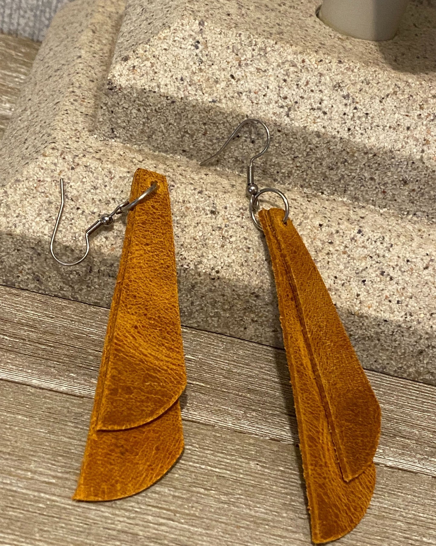 Brown Leather Earrings