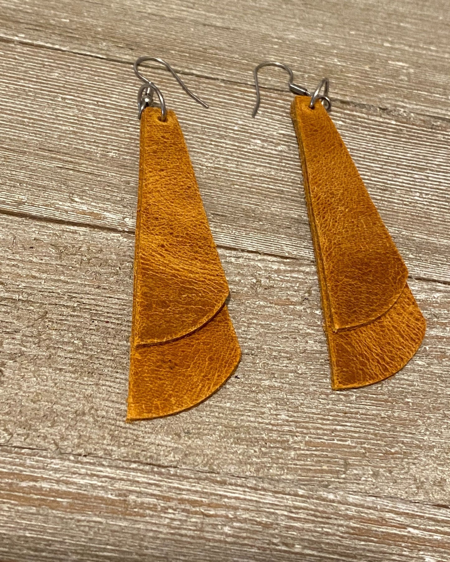 Brown Leather Earrings