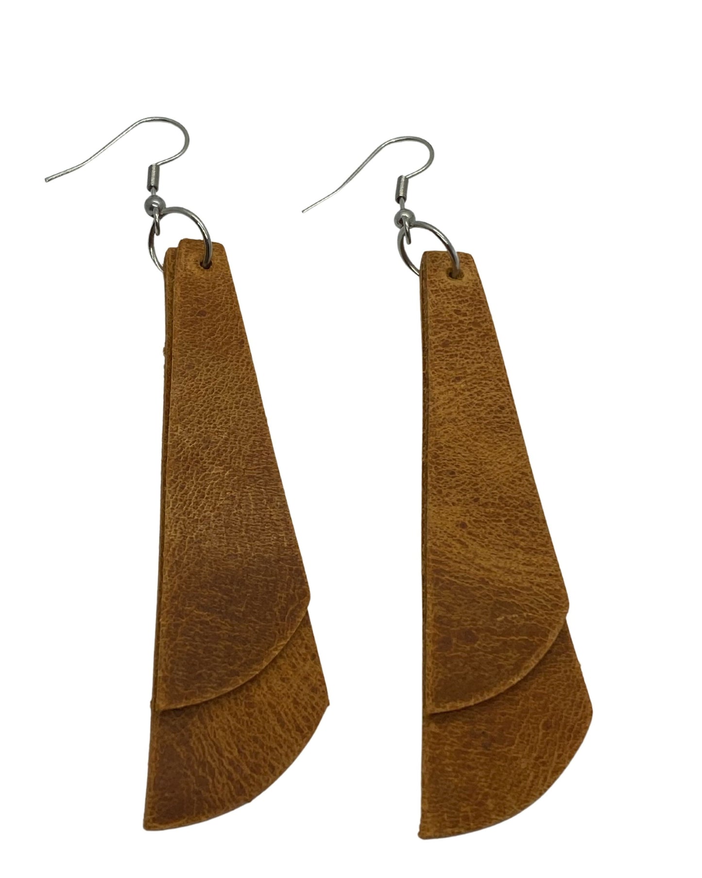 Brown Leather Earrings