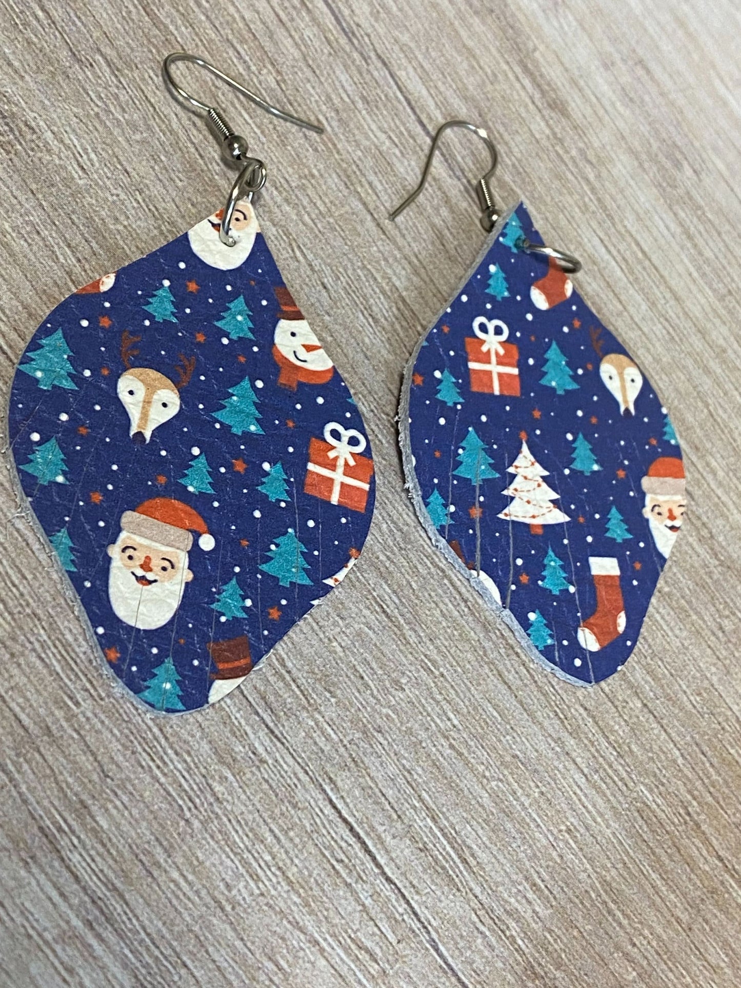 Santa Claus Fringe Leather Earrings