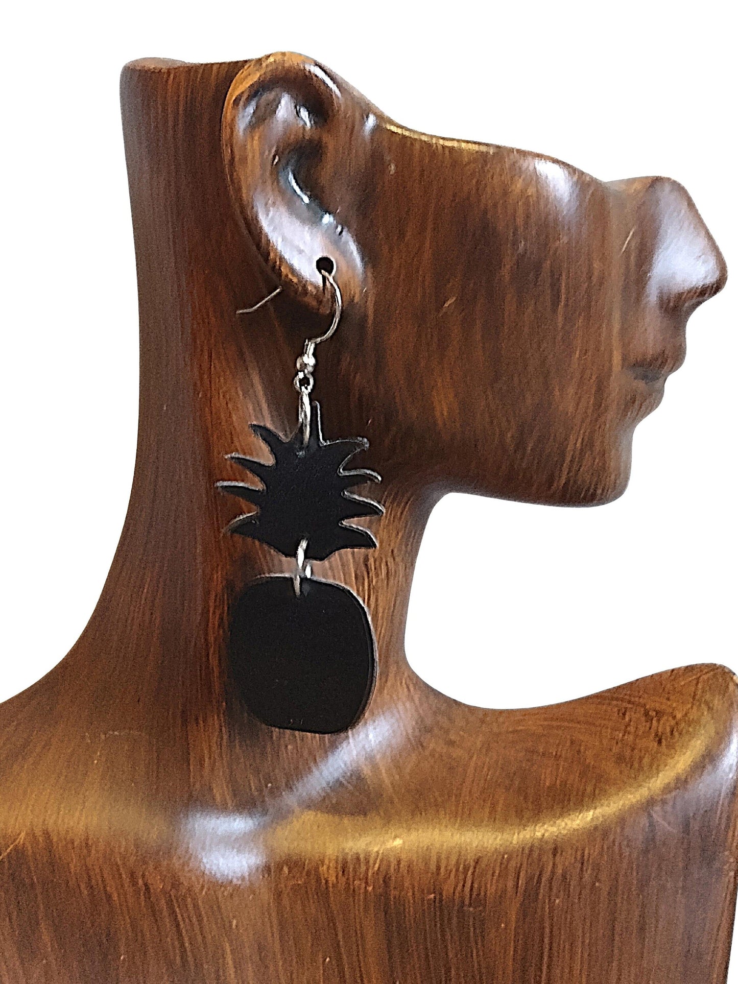 Leather Pineapple Earrings