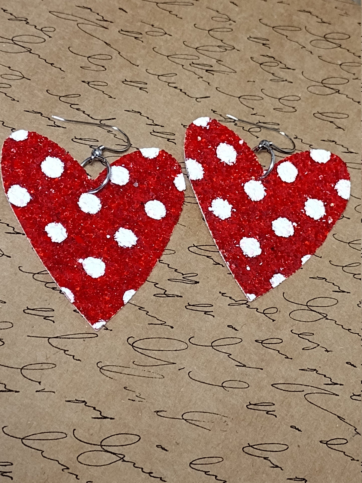 Glitter Heart Earrings