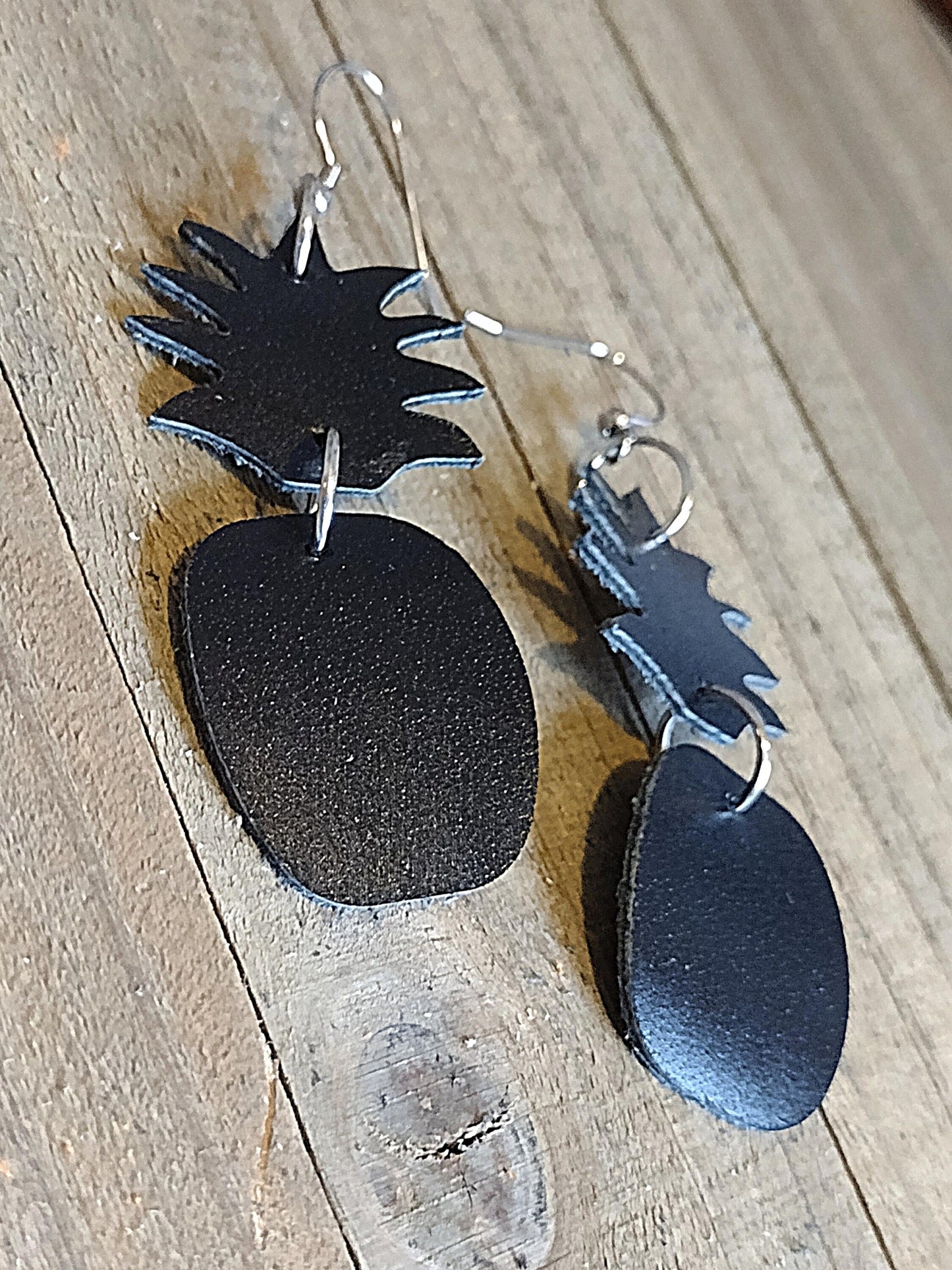 Leather Pineapple Earrings