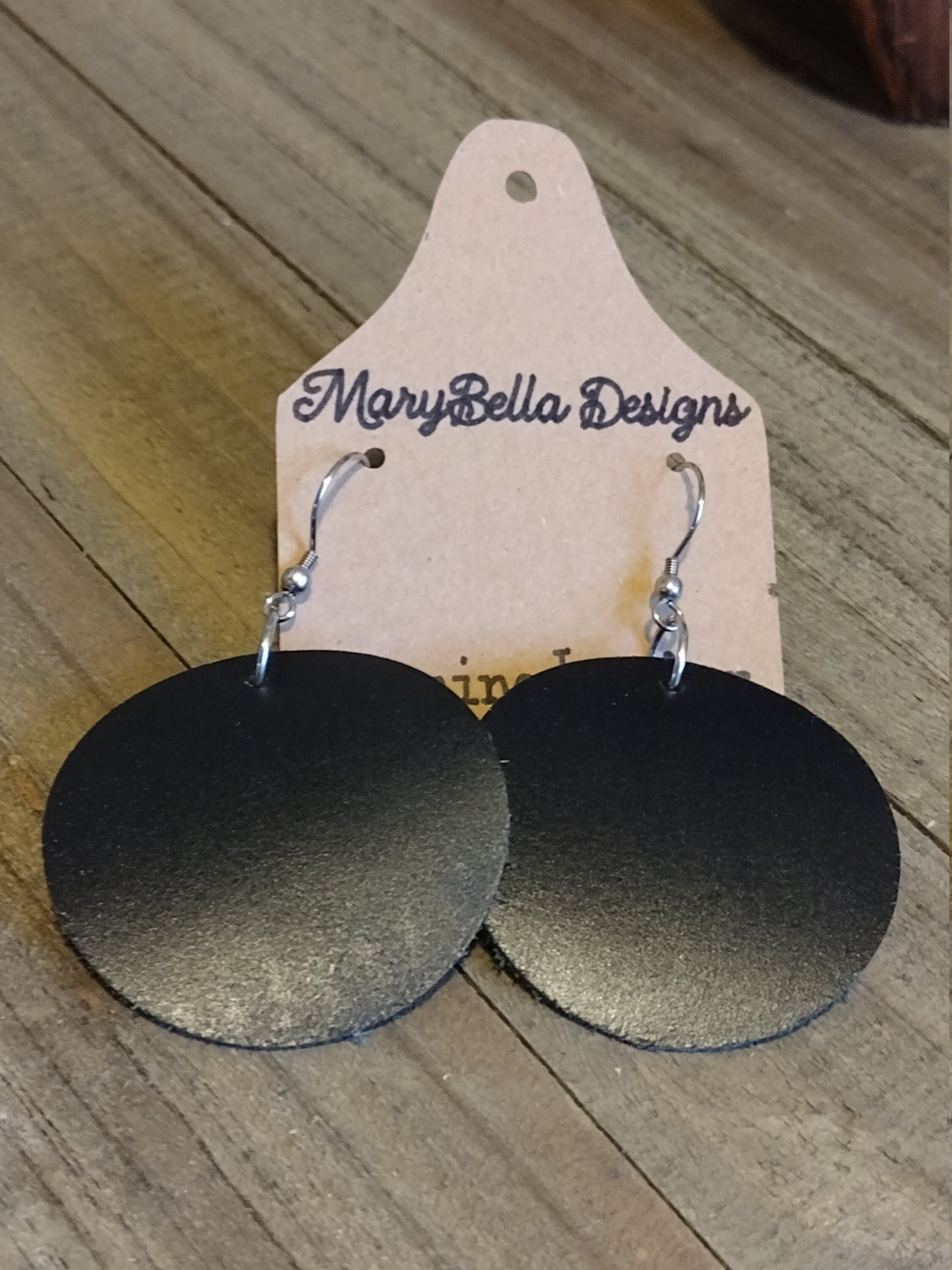 Leather Circle Earrings