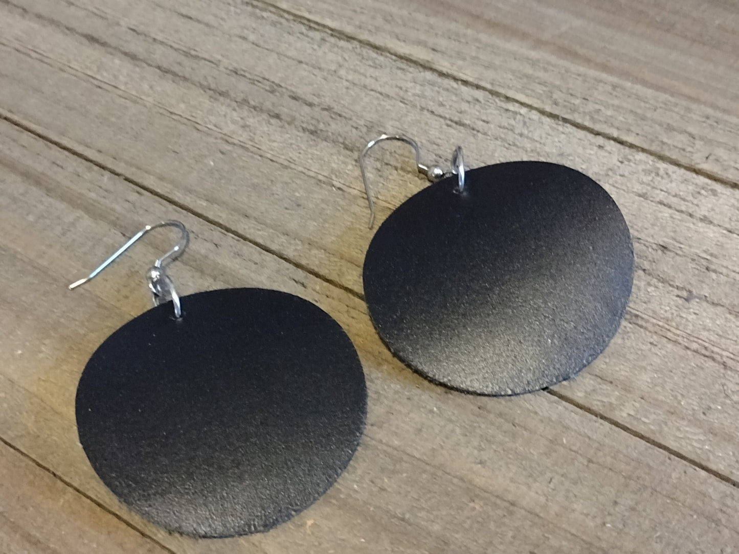 Leather Circle Earrings