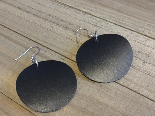 Leather Circle Earrings