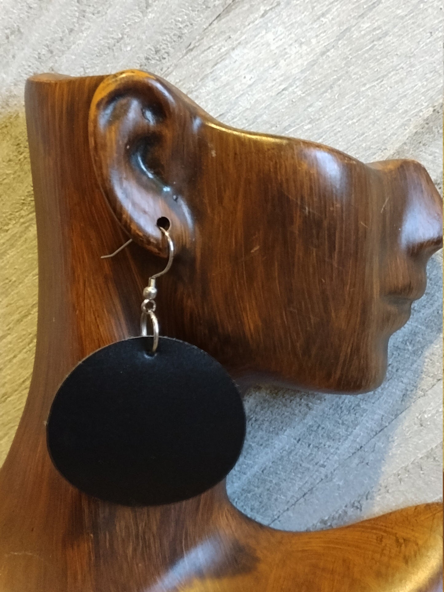 Leather Circle Earrings