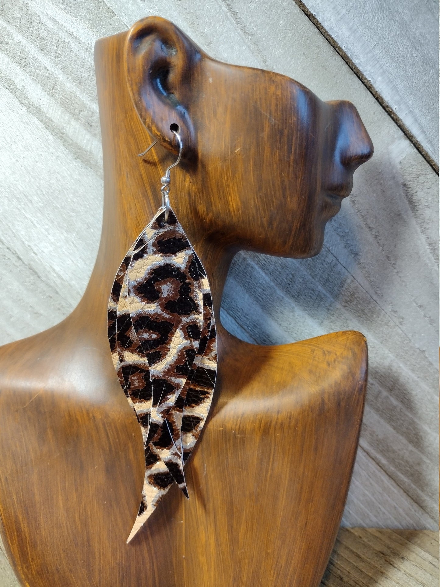 Leopard Feather Earrings