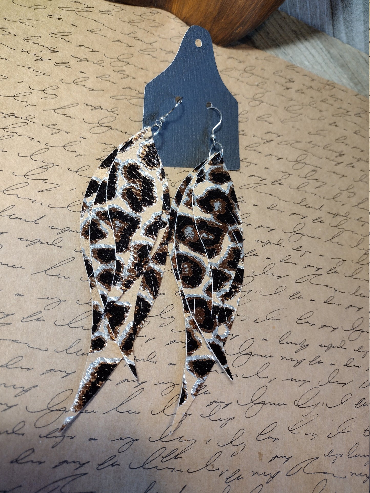 Leopard Feather Earrings