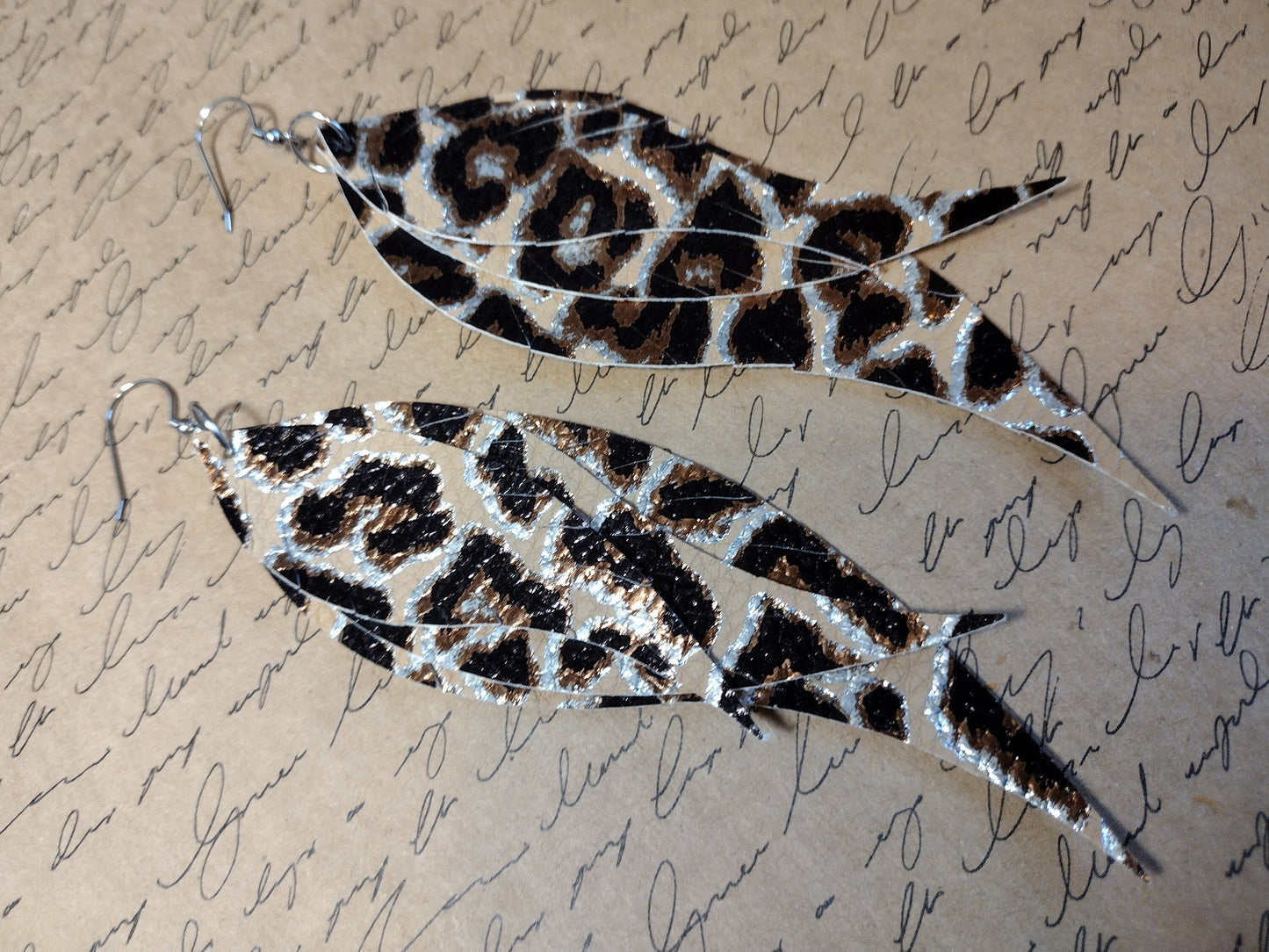 Leopard Feather Earrings