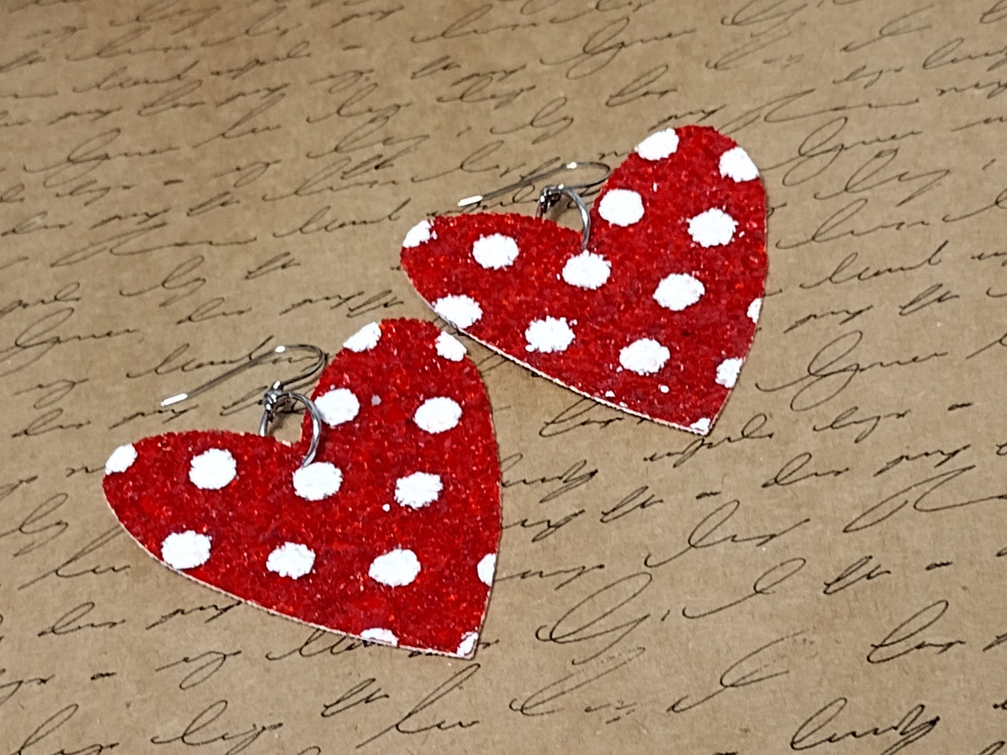 Glitter Heart Earrings