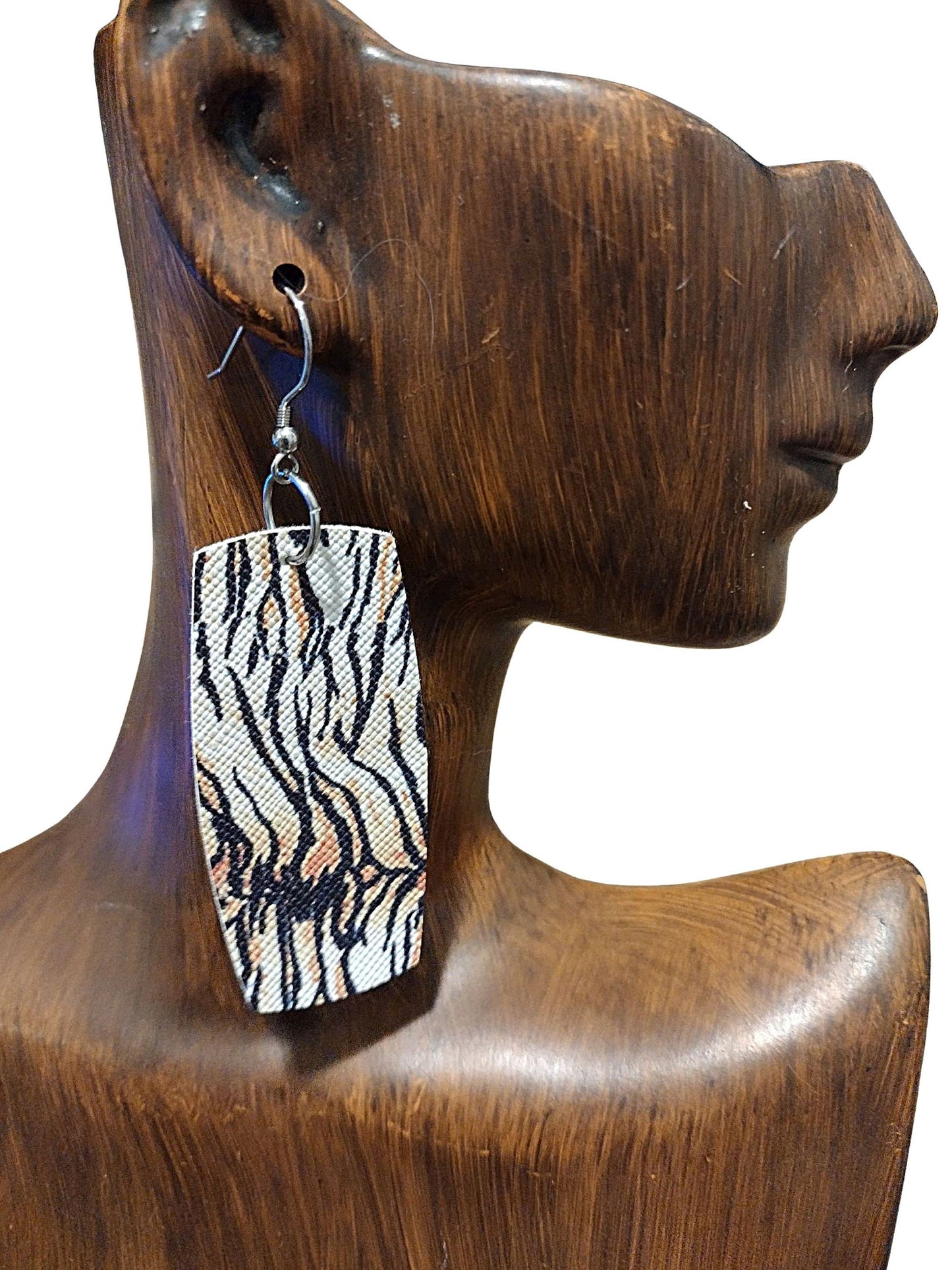 Leopard Faux Leather Earrings