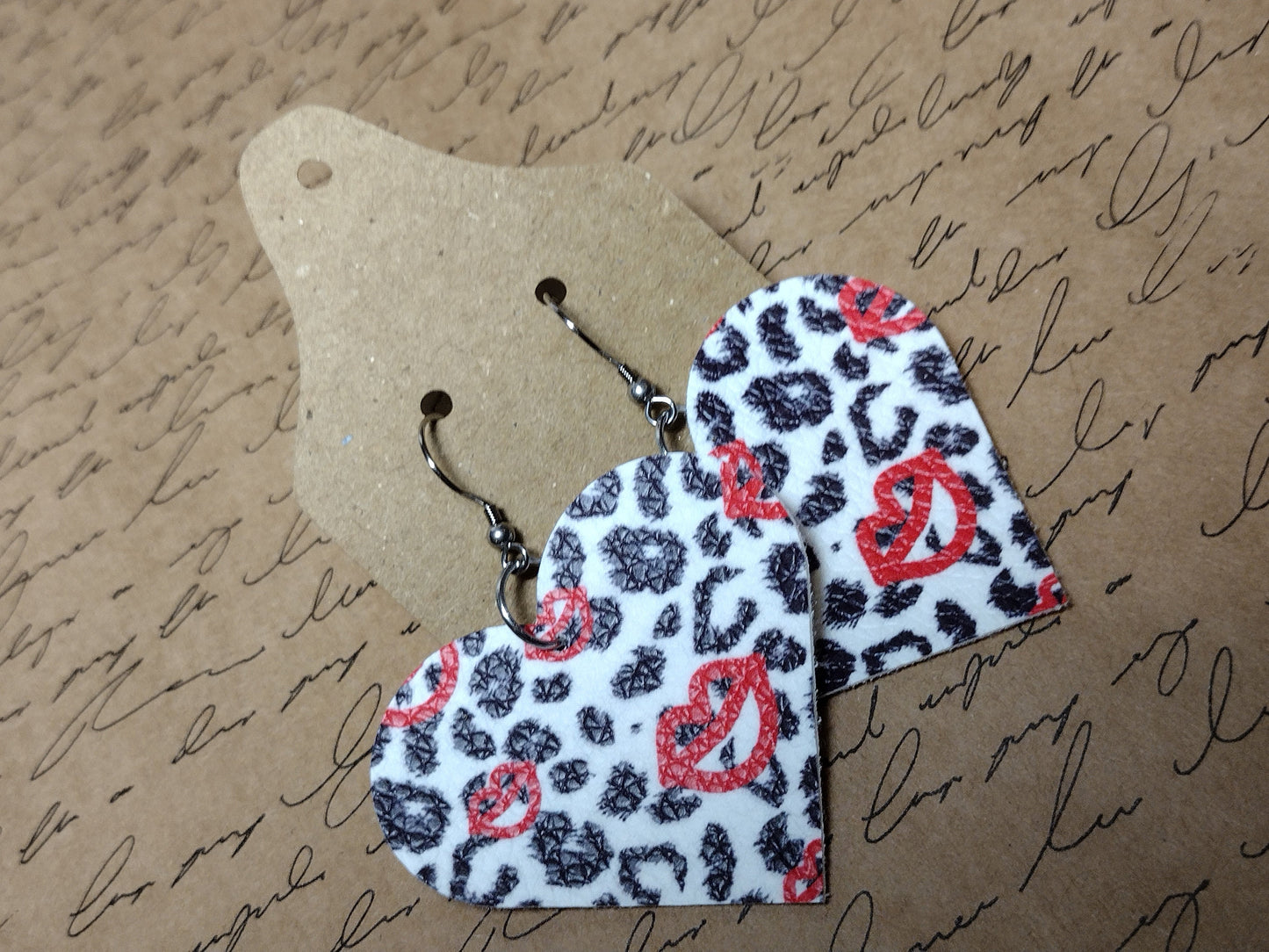 Leopard Heart Earrings